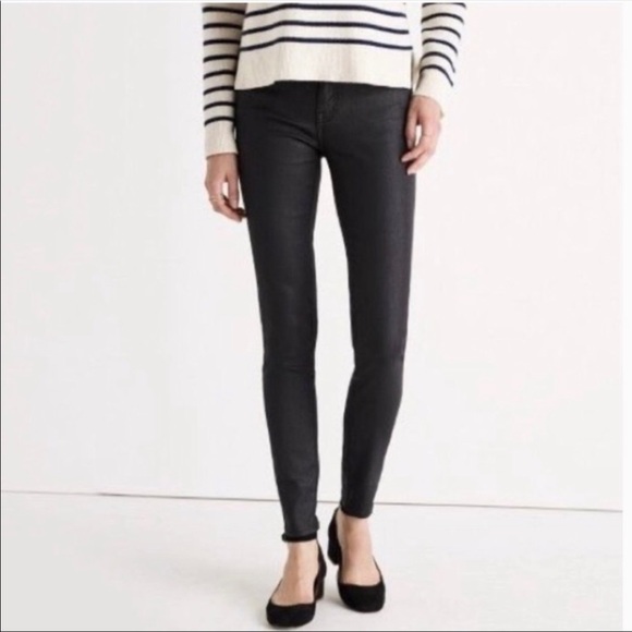 Madewell Denim - MADEWELL Skinny Skinny Coated Black Leggings 27